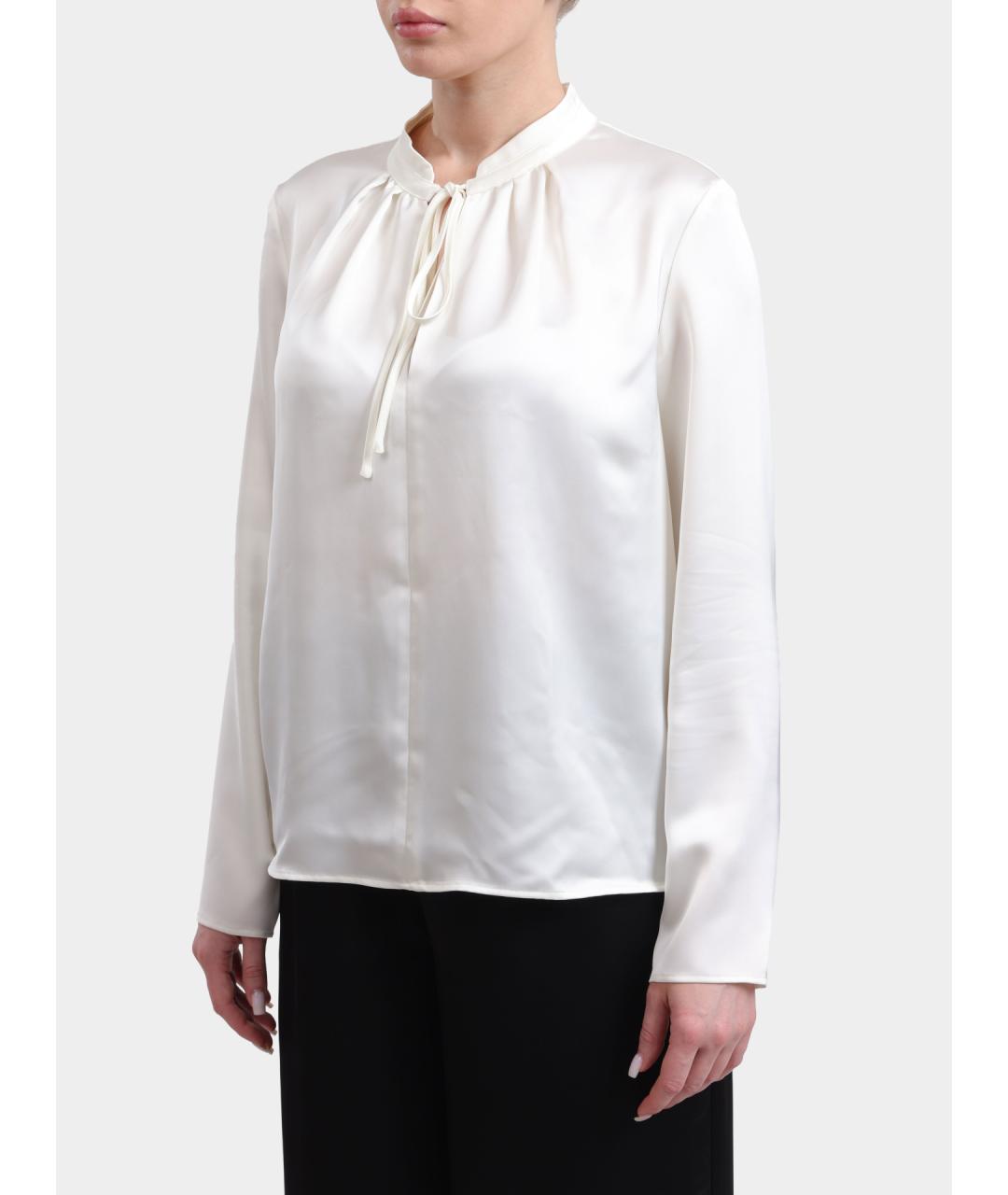 HUGO Белая атласная блузы, фото 3