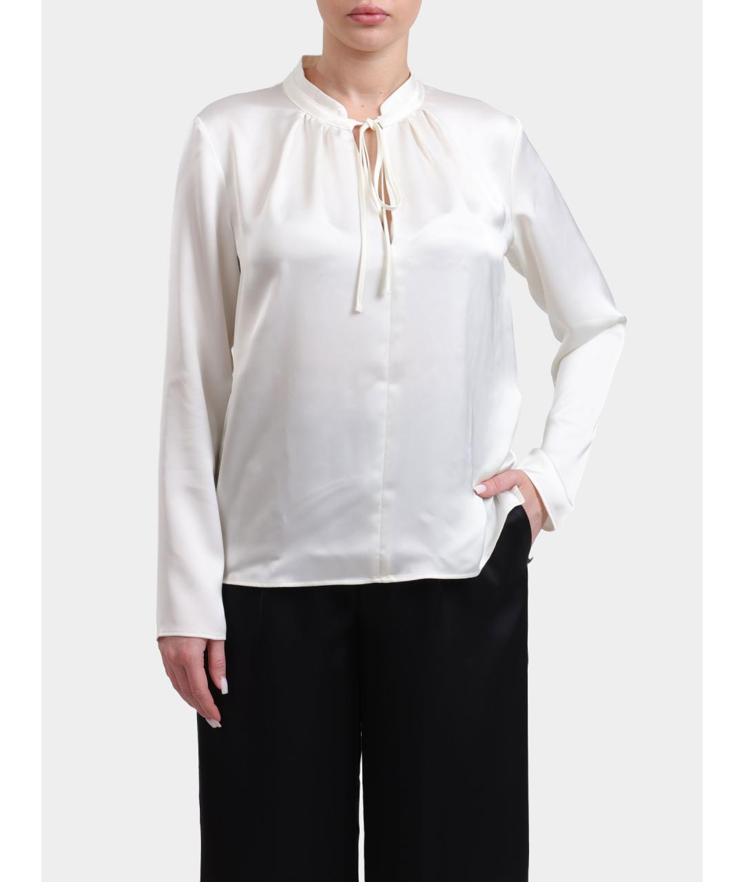HUGO Белая атласная блузы, фото 6