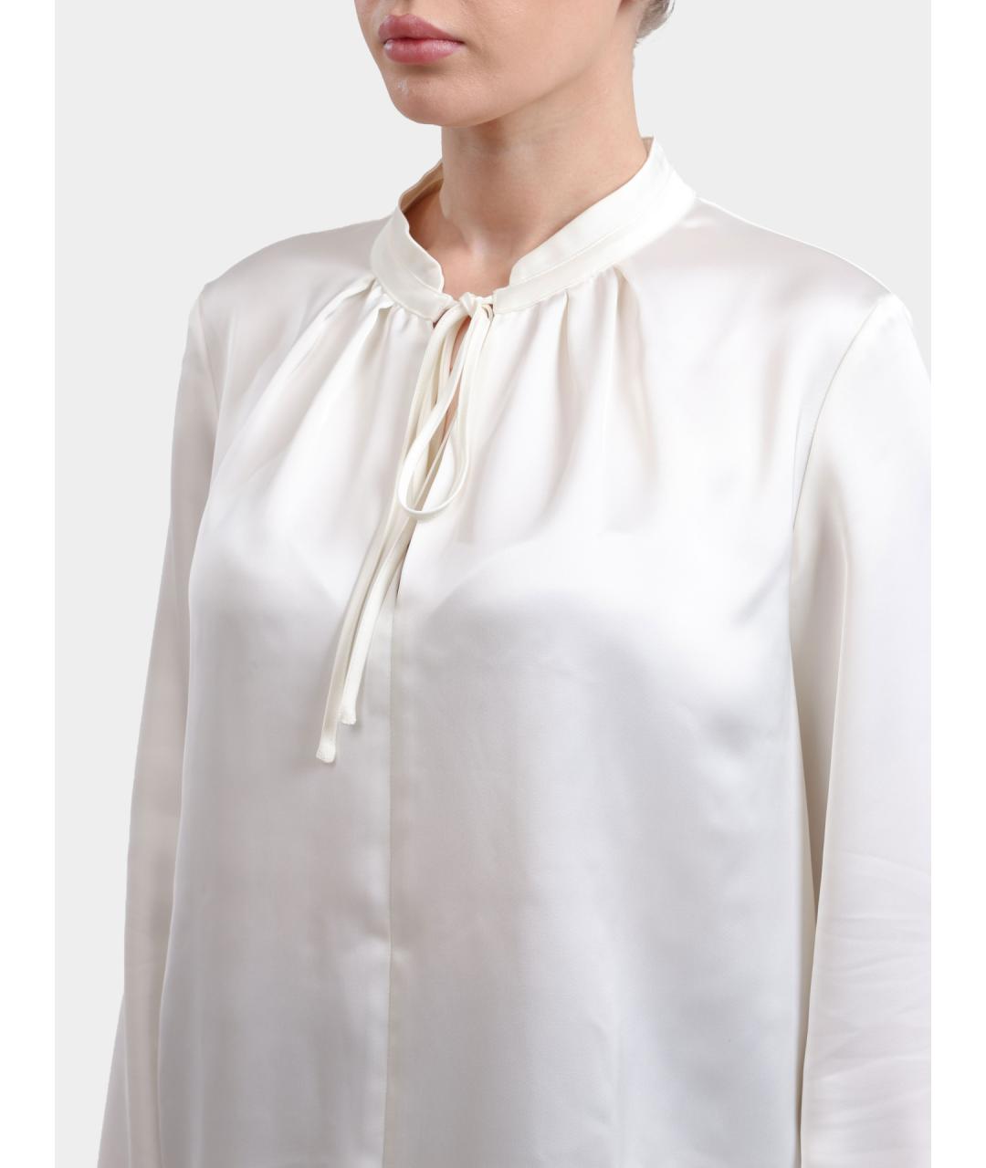 HUGO Белая атласная блузы, фото 4