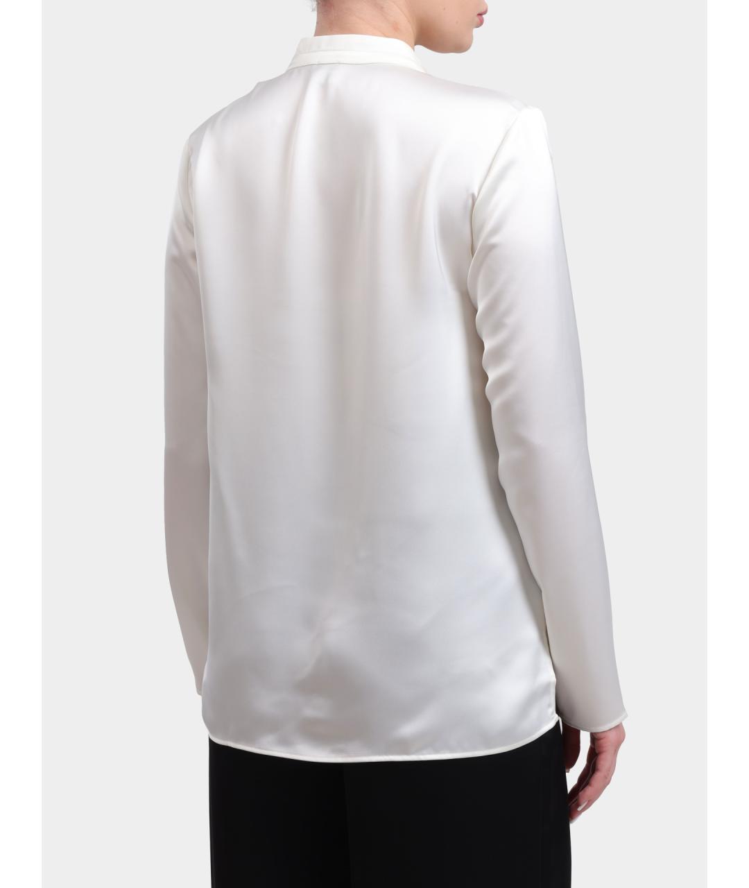 HUGO Белая атласная блузы, фото 5