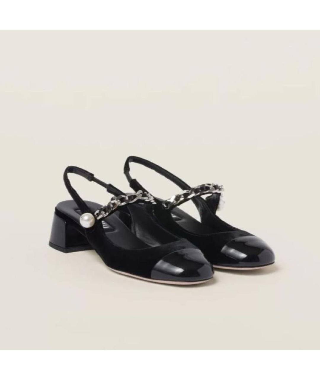 MIU MIU Черные кожаные туфли, фото 2