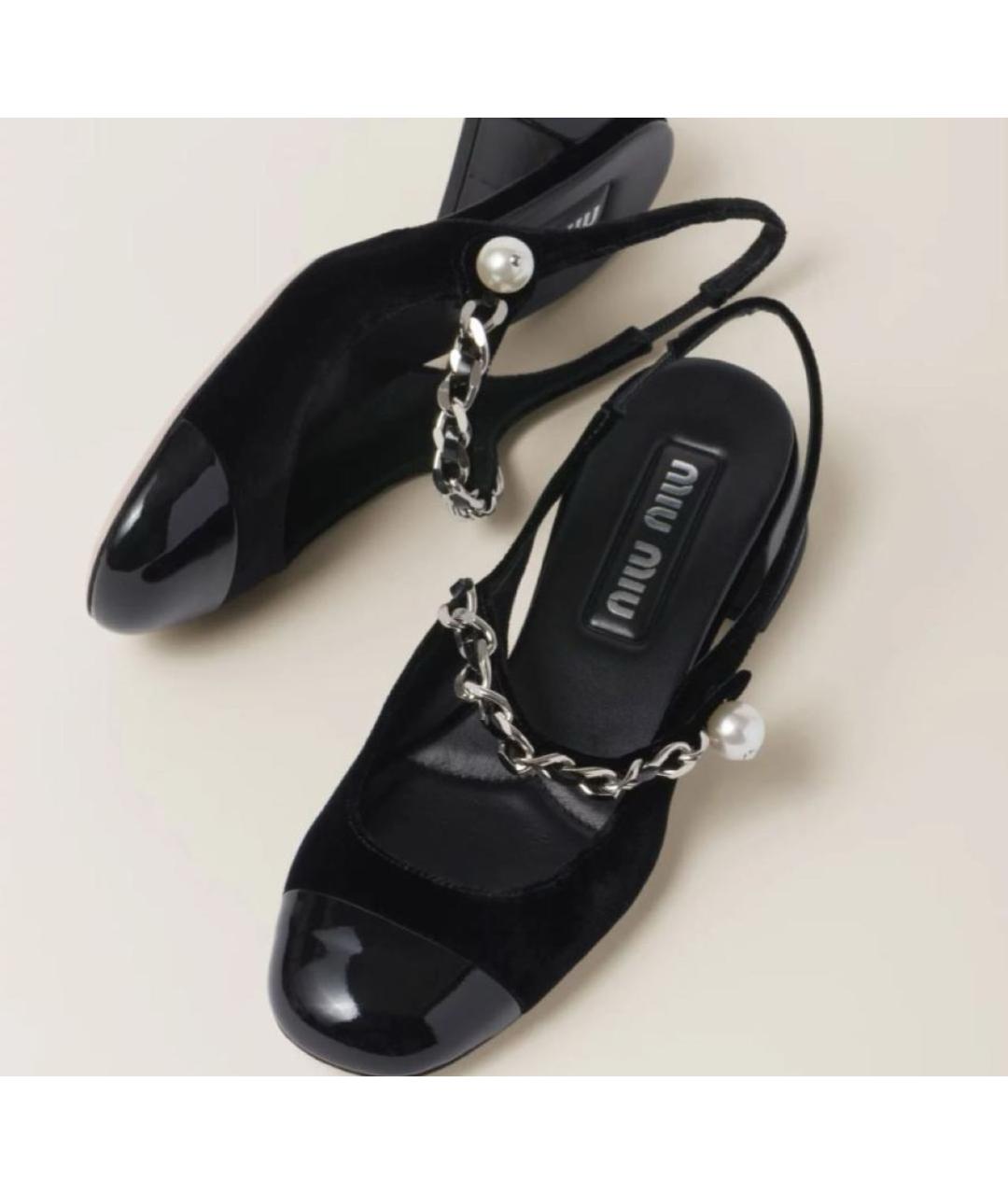 MIU MIU Черные кожаные туфли, фото 4