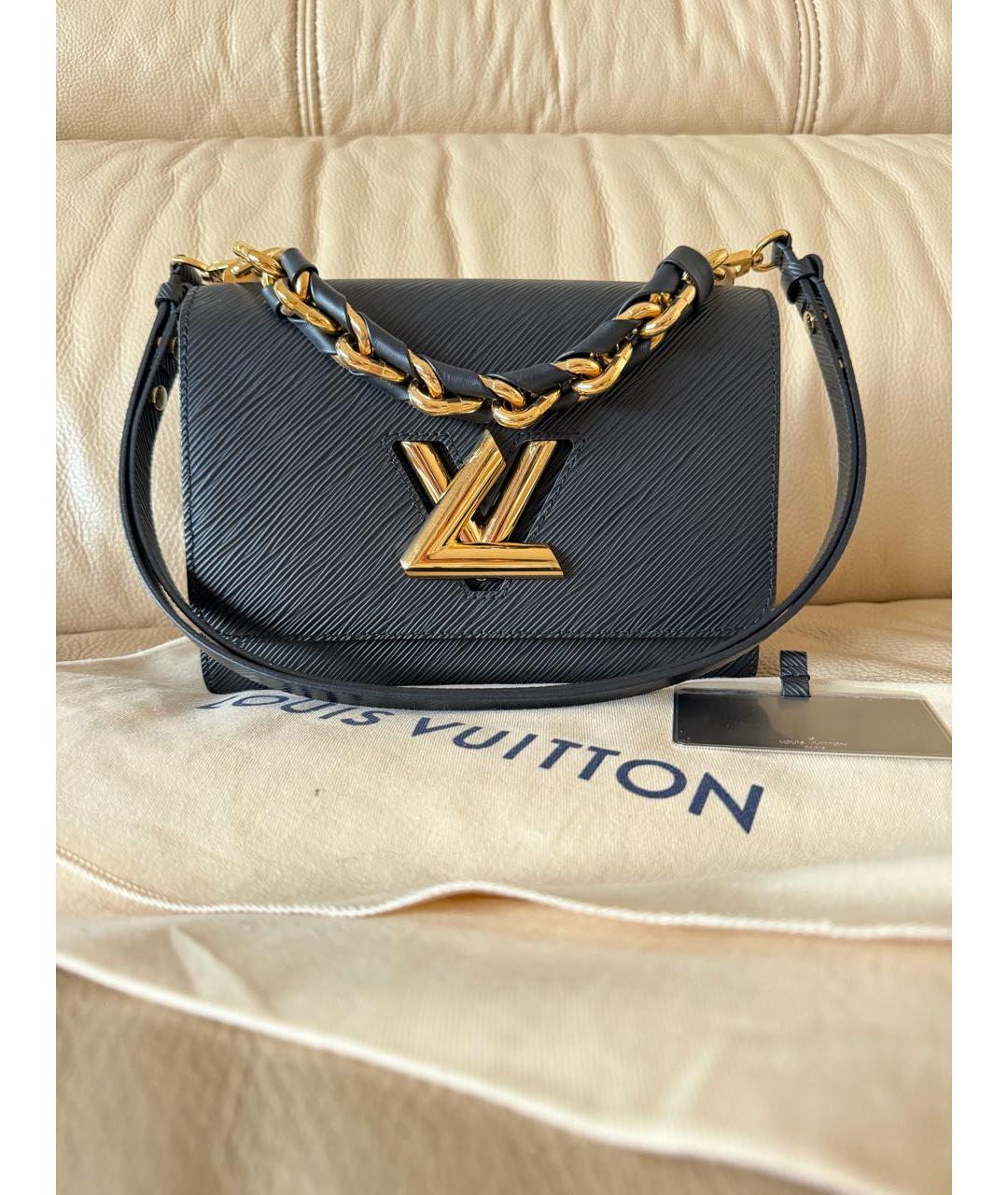 LOUIS VUITTON Черная кожаная сумка через плечо, фото 9