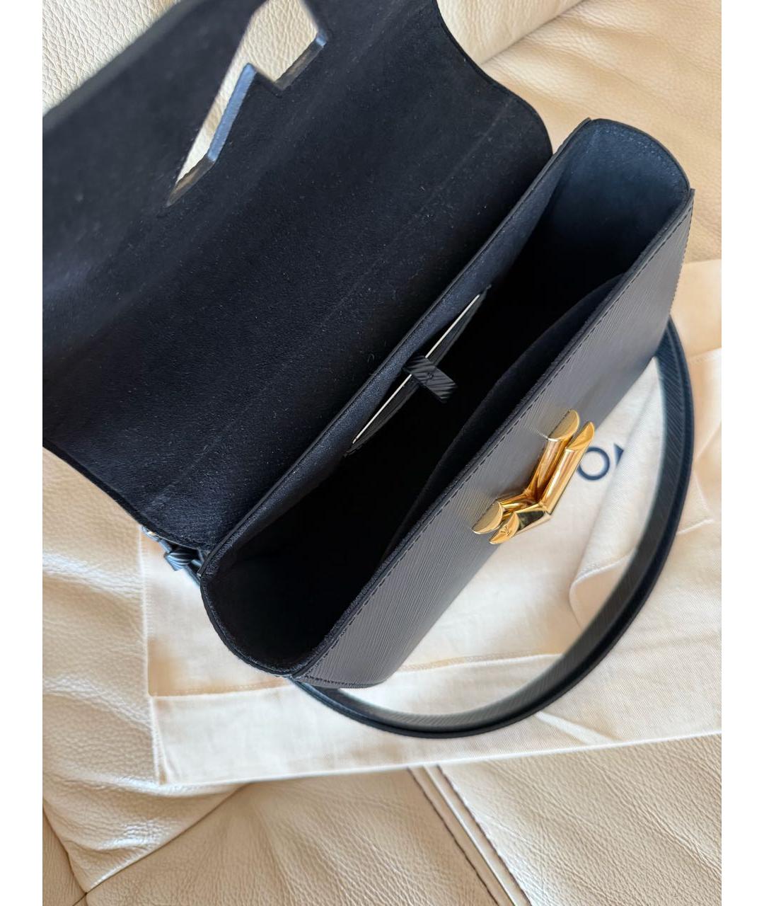 LOUIS VUITTON Черная кожаная сумка через плечо, фото 5