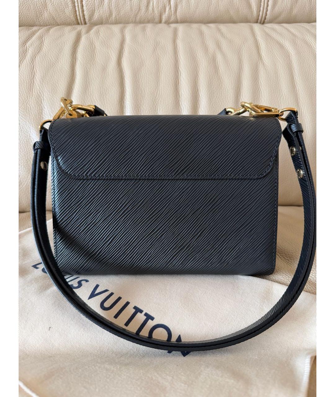 LOUIS VUITTON Черная кожаная сумка через плечо, фото 4