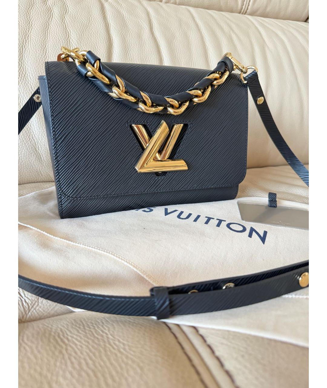 LOUIS VUITTON Черная кожаная сумка через плечо, фото 8