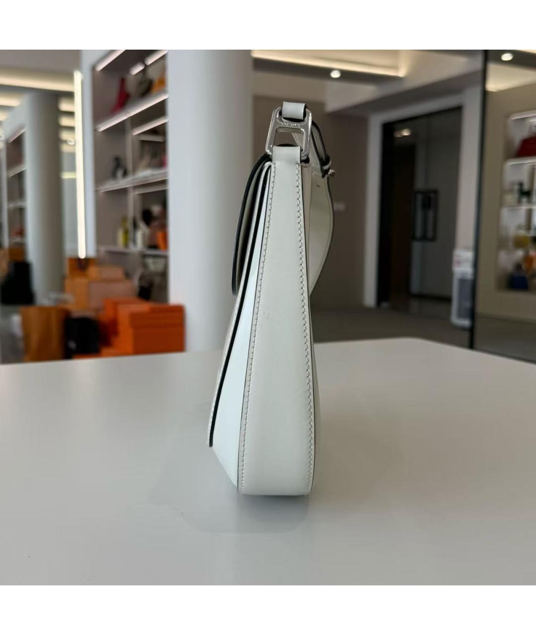 PRADA Белая кожаная сумка через плечо, фото 3