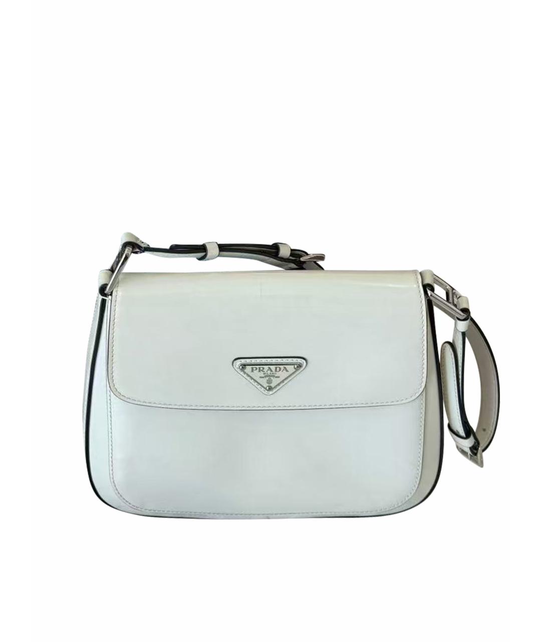 PRADA Белая кожаная сумка через плечо, фото 1