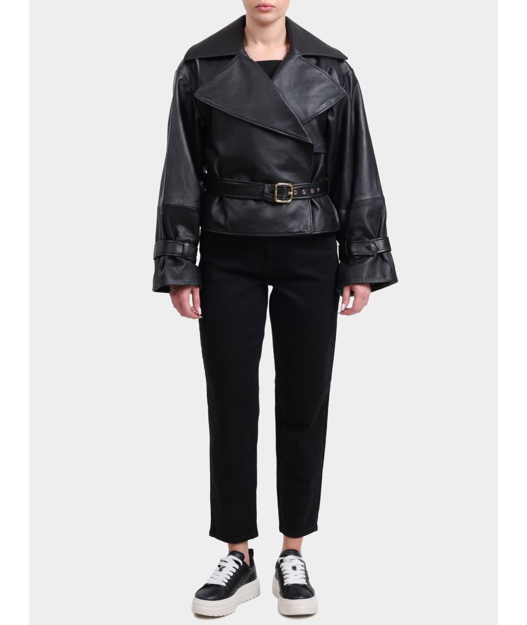 HUGO Черная кожаная куртка, фото 4