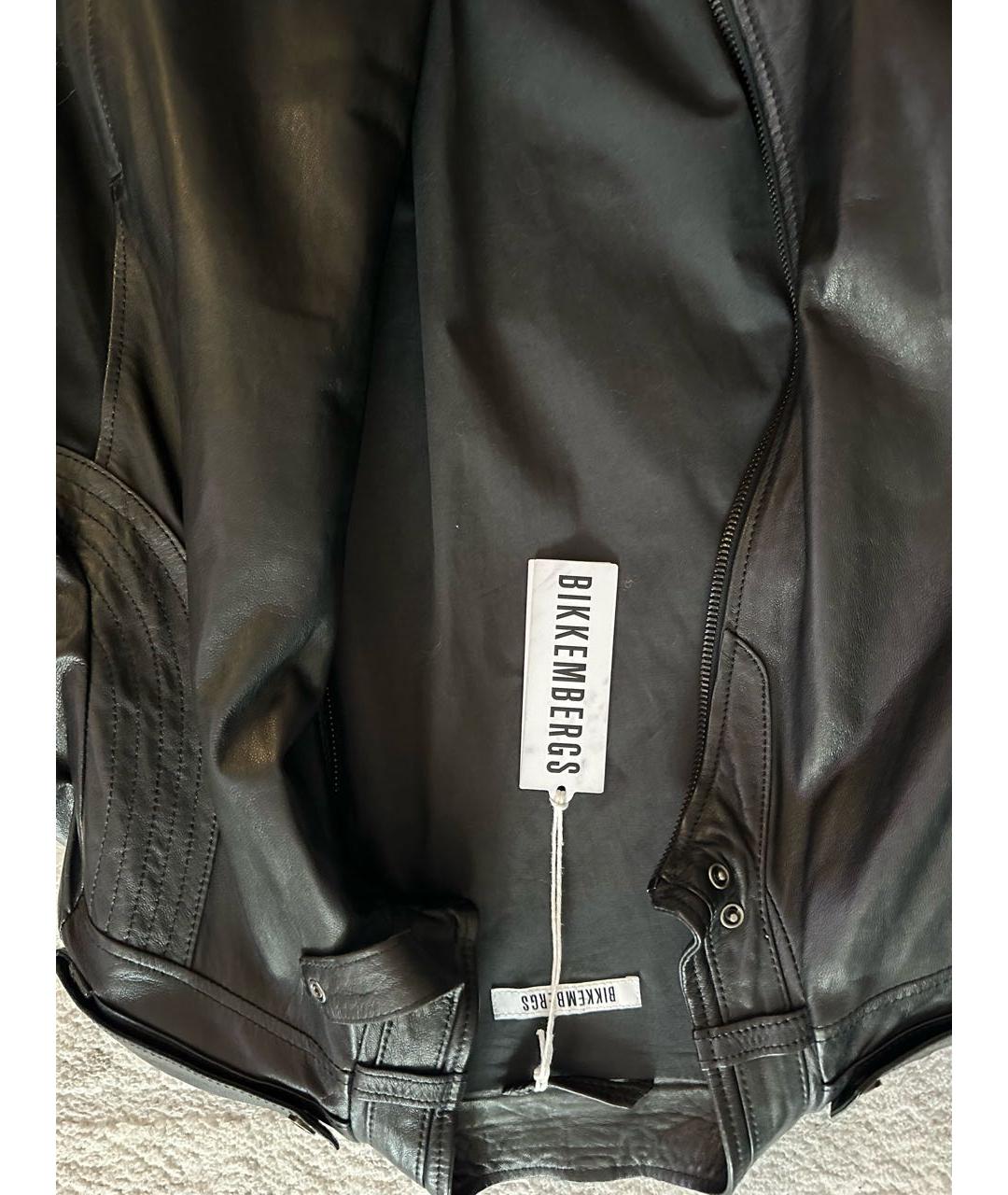 BIKKEMBERGS Черная кожаная куртка, фото 3