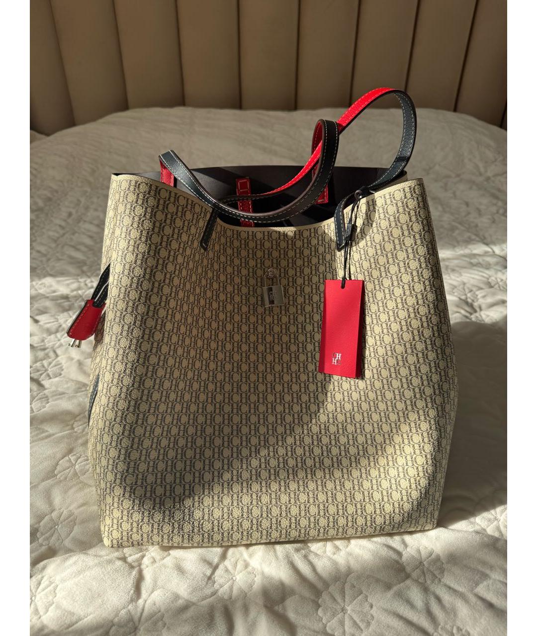 CAROLINA HERRERA Бежевая сумка тоут, фото 7