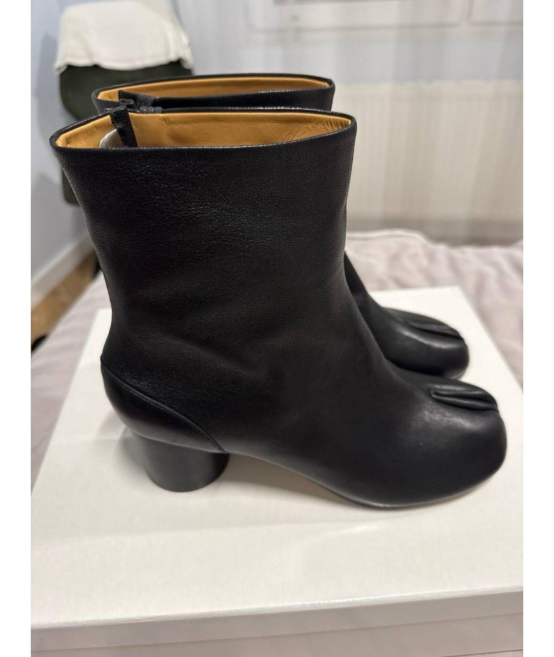 MAISON MARGIELA Черные кожаные ботильоны, фото 7