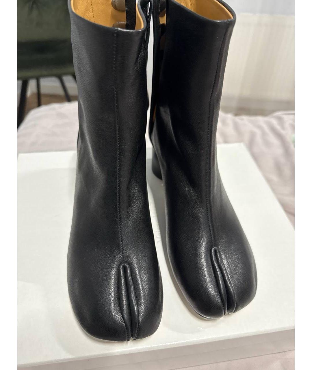 MAISON MARGIELA Черные кожаные ботильоны, фото 2