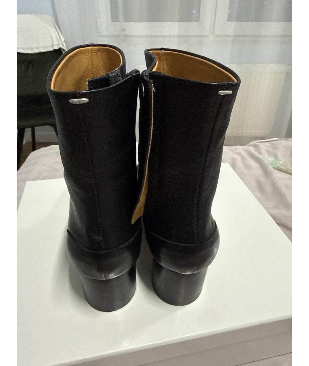 MAISON MARGIELA Черные кожаные ботильоны, фото 3