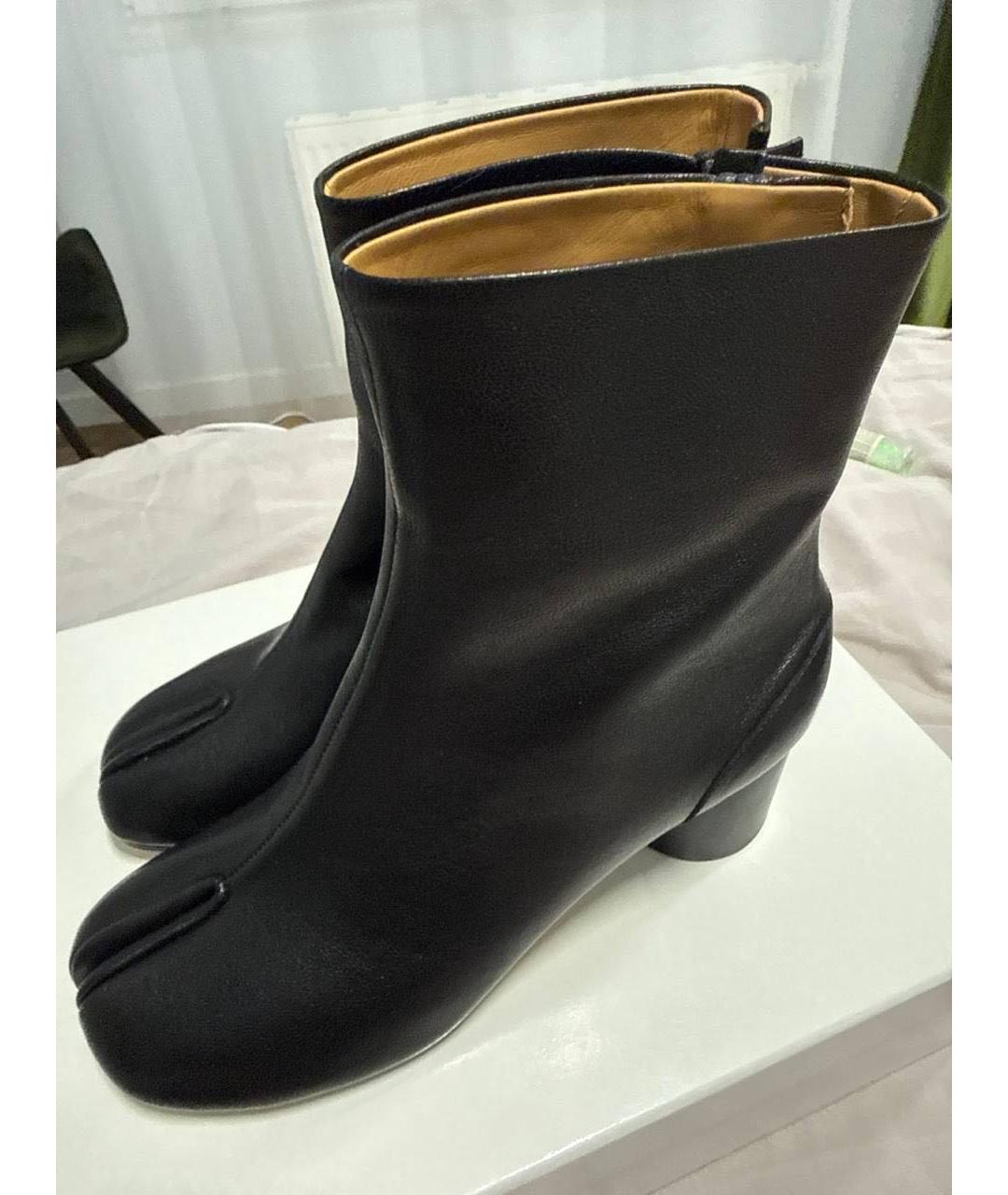 MAISON MARGIELA Черные кожаные ботильоны, фото 5