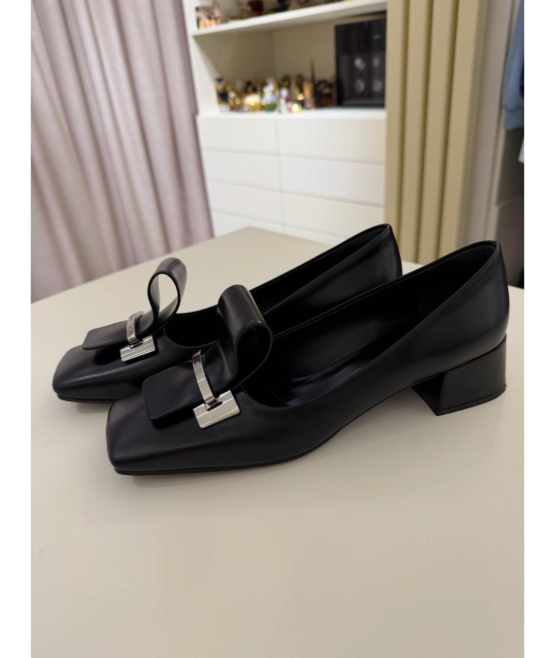 PRADA Черные кожаные туфли, фото 5