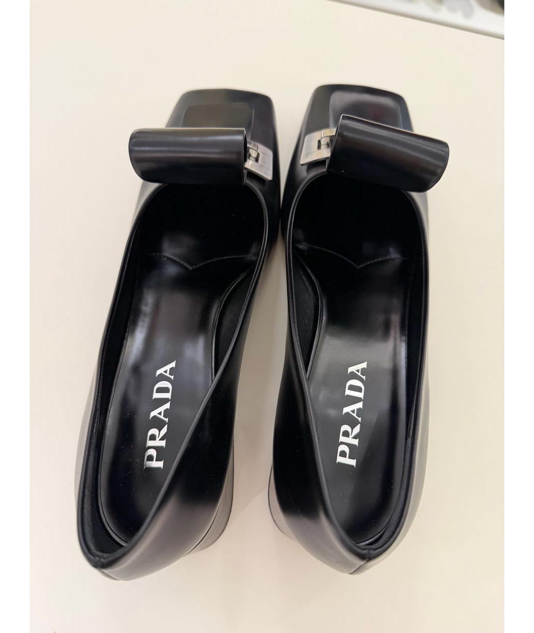 PRADA Черные кожаные туфли, фото 6