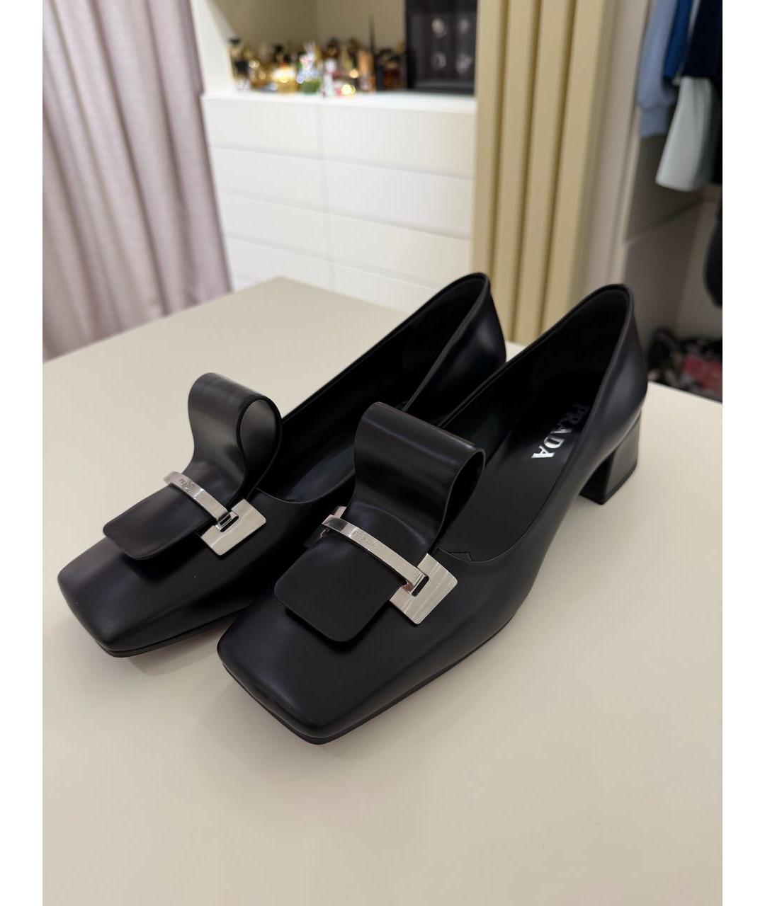 PRADA Черные кожаные туфли, фото 8