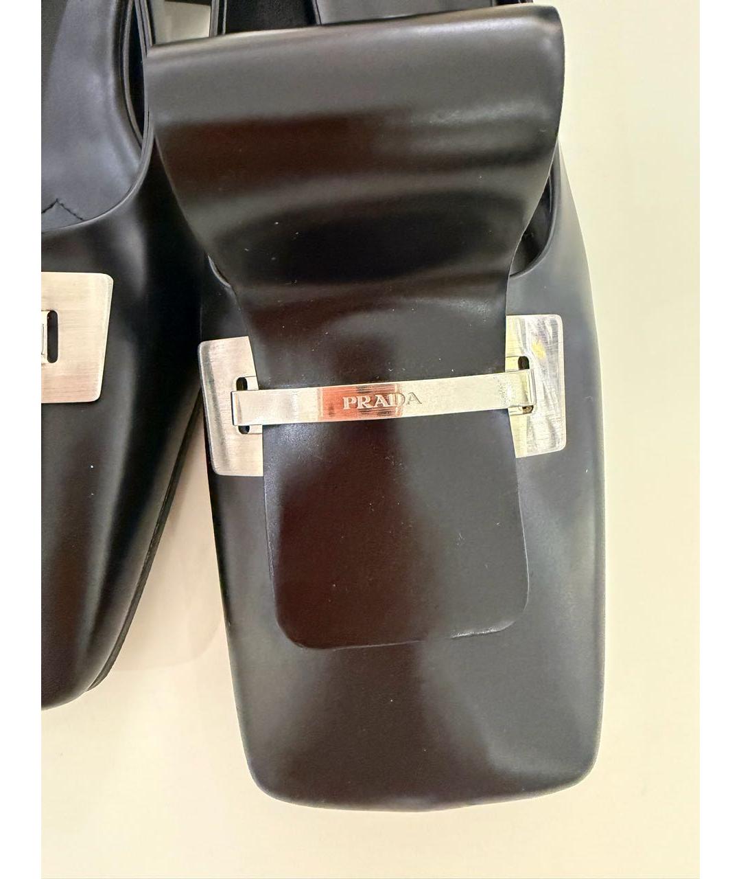 PRADA Черные кожаные туфли, фото 4