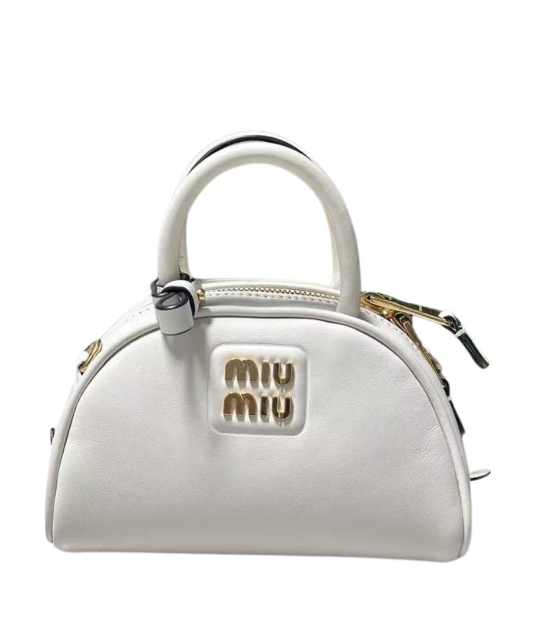 MIU MIU Белая кожаная сумка через плечо, фото 1