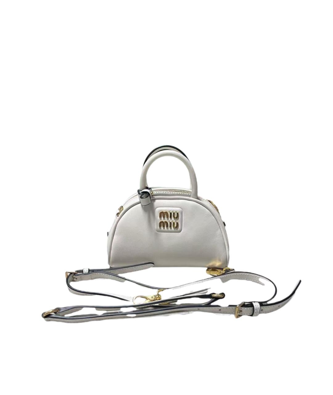 MIU MIU Белая кожаная сумка через плечо, фото 9