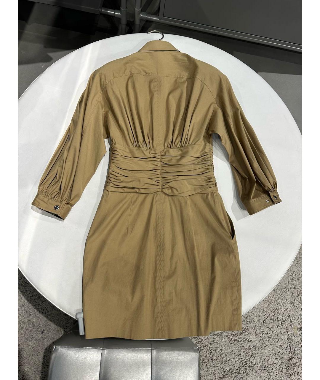 DSQUARED2 Бежевое хлопко-эластановое повседневное платье, фото 2