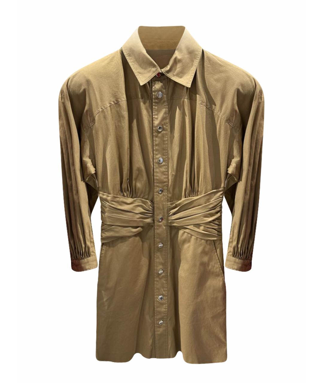 DSQUARED2 Бежевое хлопко-эластановое повседневное платье, фото 1