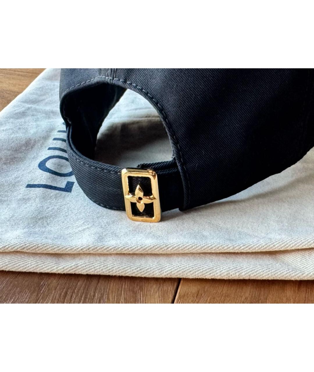 LOUIS VUITTON Черная хлопковая кепка, фото 2