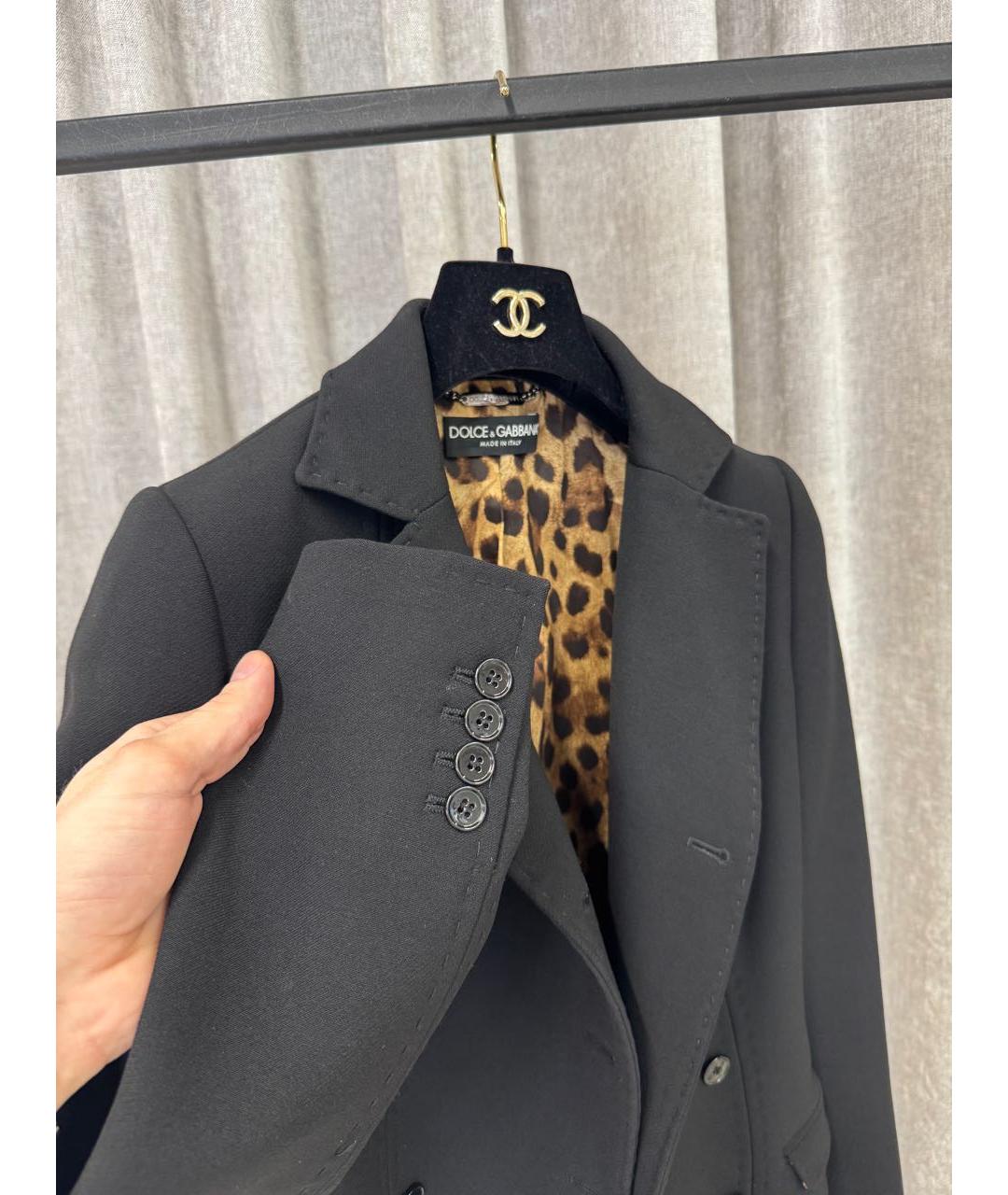 DOLCE&GABBANA Черное шерстяное пальто, фото 3