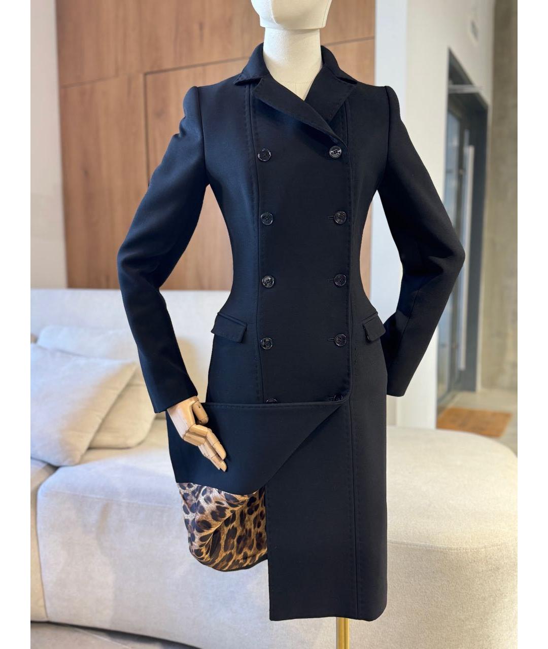 DOLCE&GABBANA Черное шерстяное пальто, фото 5