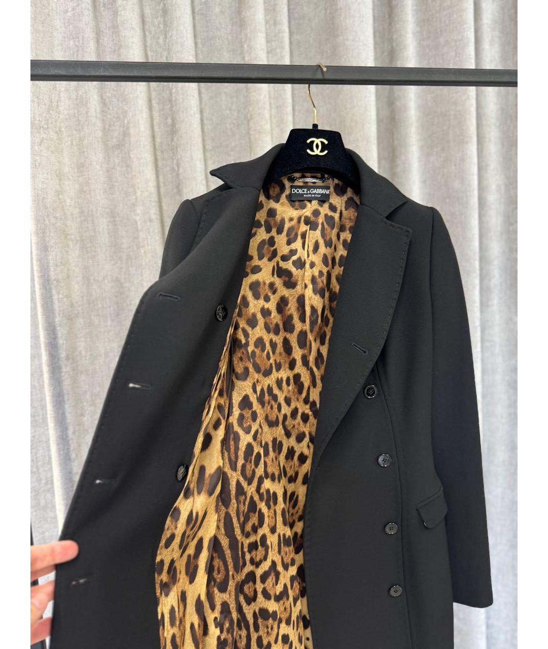 DOLCE&GABBANA Черное шерстяное пальто, фото 4