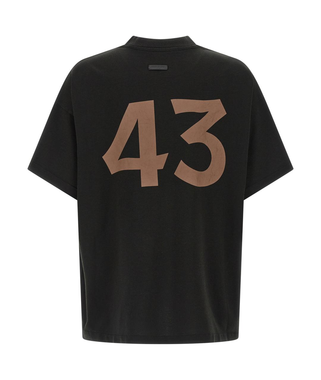 FEAR OF GOD Черная хлопковая футболка, фото 2