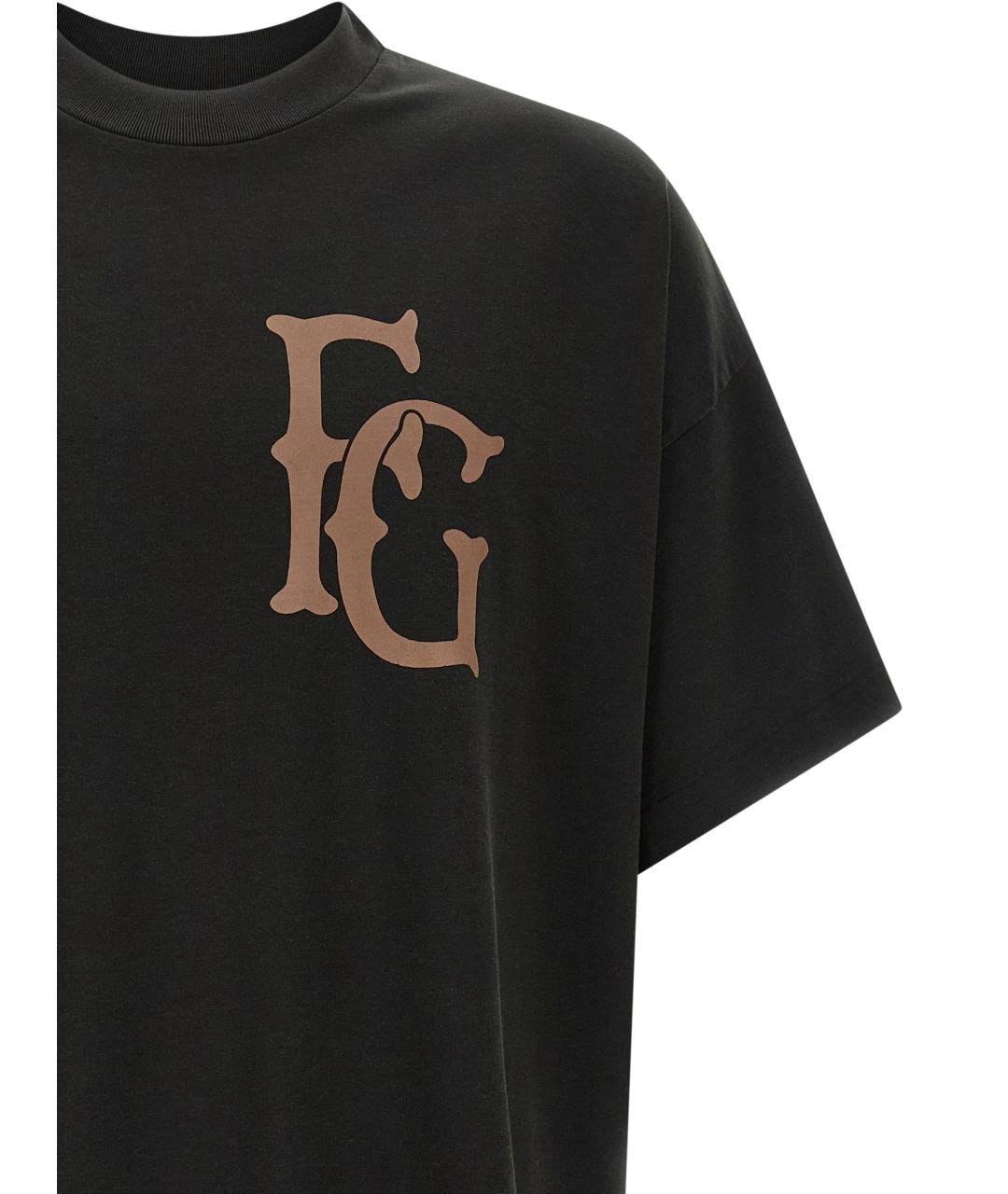 FEAR OF GOD Черная хлопковая футболка, фото 3