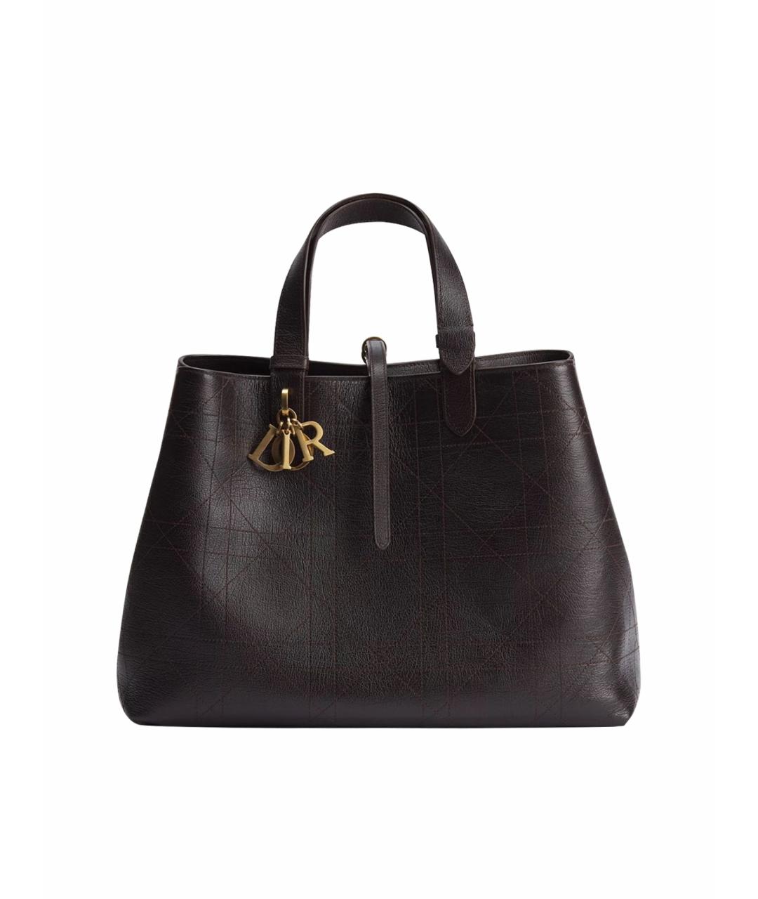 CHRISTIAN DIOR Коричневая кожаная сумка тоут, фото 1