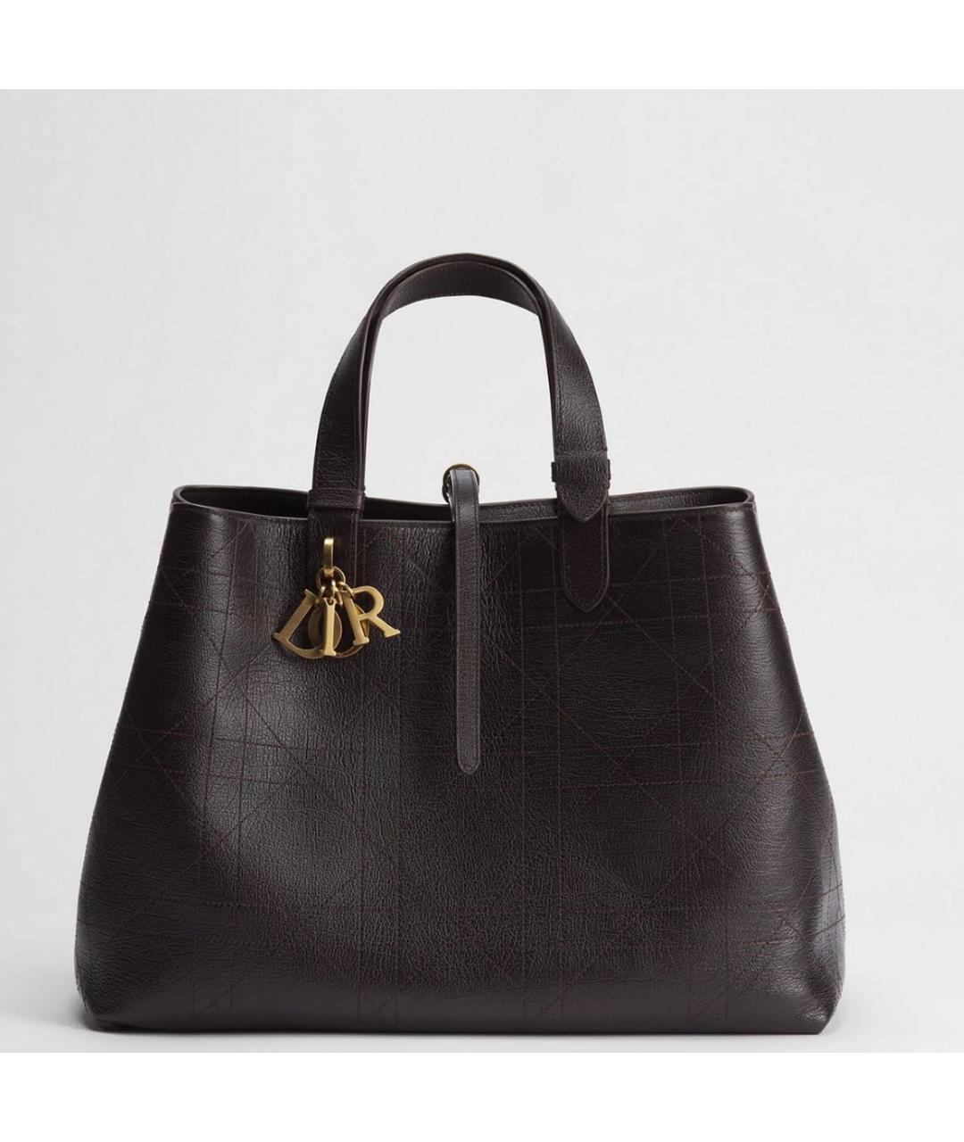 CHRISTIAN DIOR Коричневая кожаная сумка тоут, фото 4