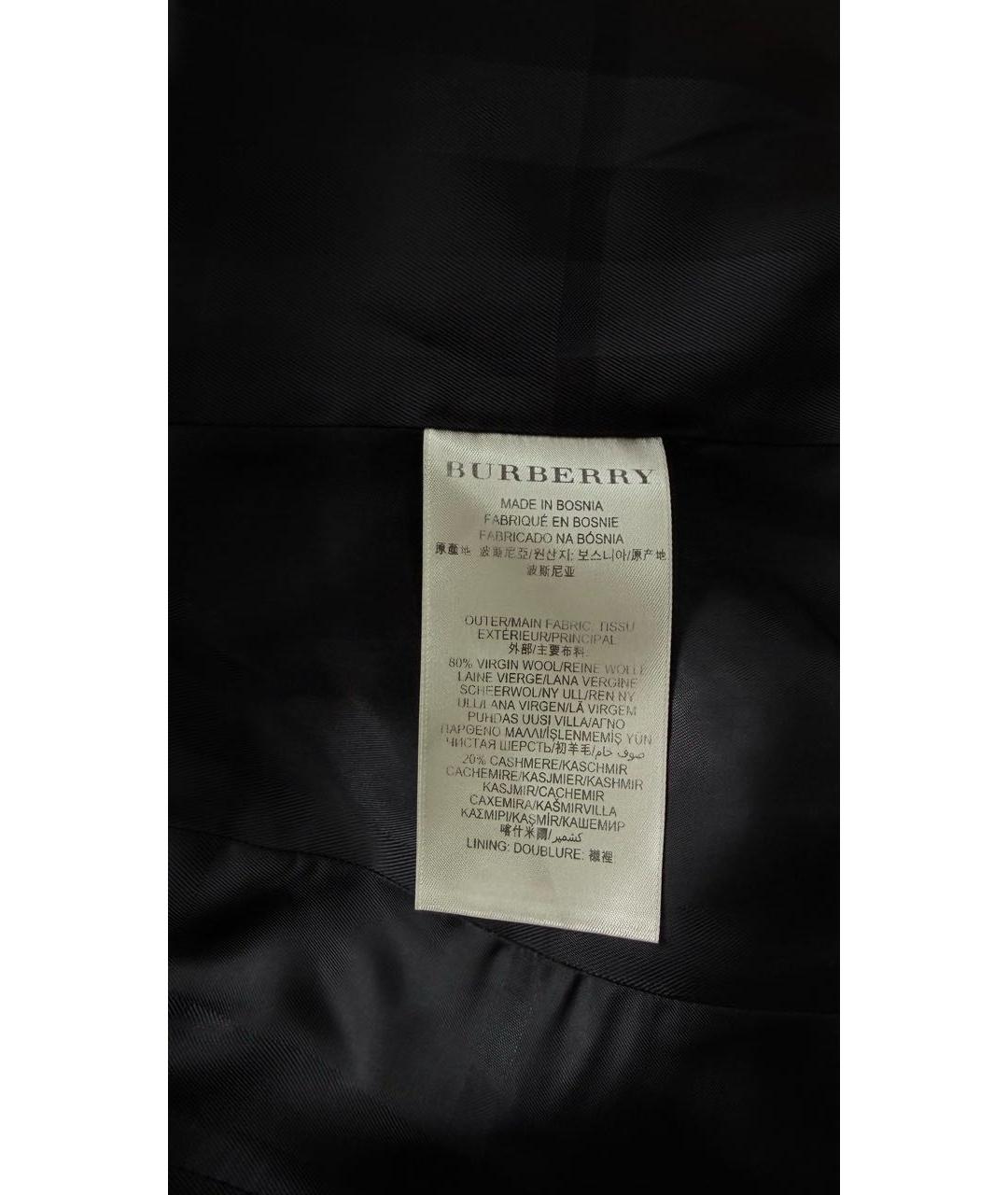 BURBERRY Черное шерстяное пальто, фото 5