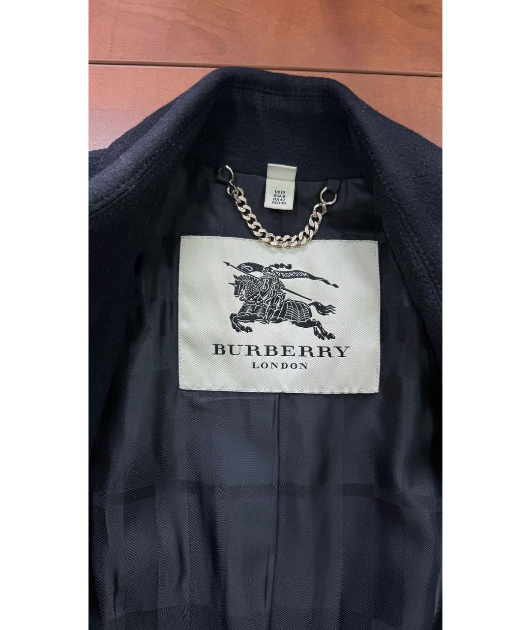 BURBERRY Черное шерстяное пальто, фото 4