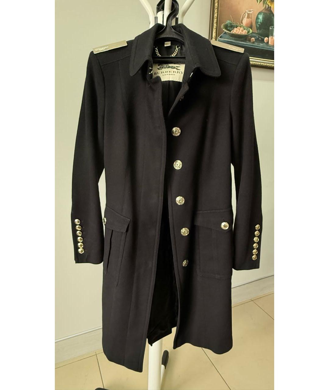 BURBERRY Черное шерстяное пальто, фото 8