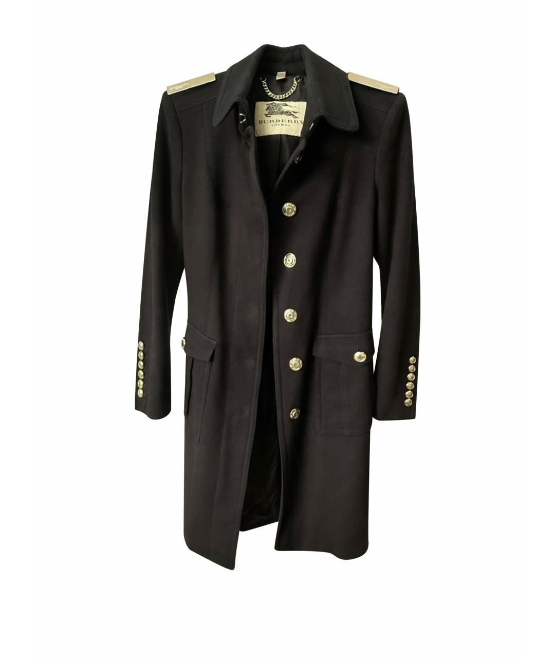 BURBERRY Черное шерстяное пальто, фото 1