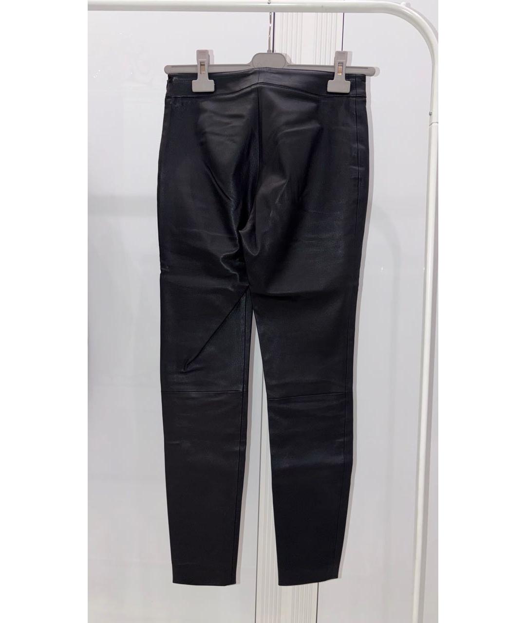 FABIANA FILIPPI Черные кожаные прямые брюки, фото 2