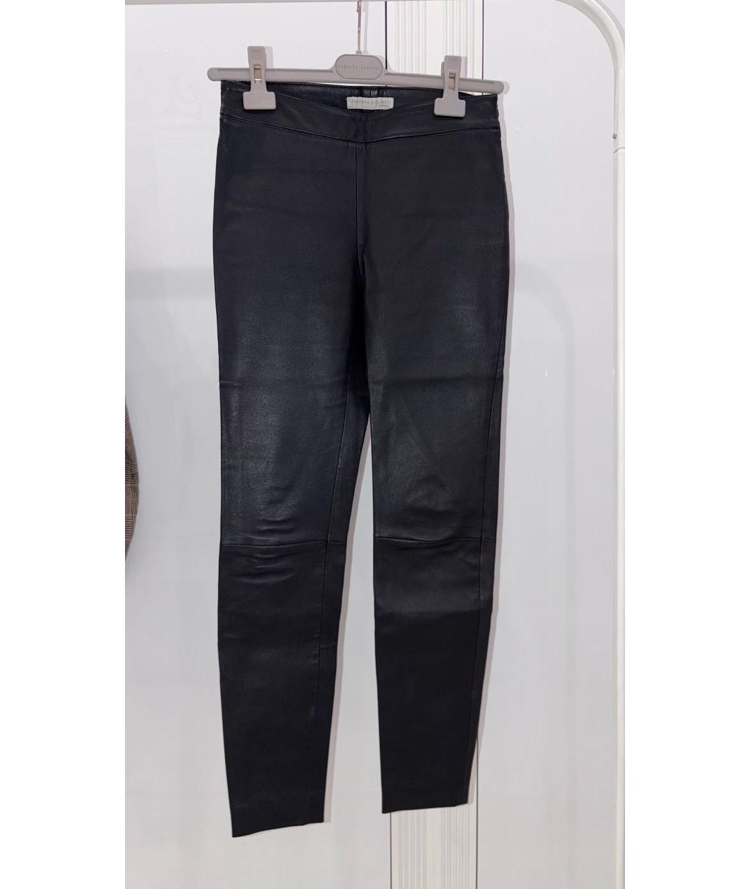 FABIANA FILIPPI Черные кожаные прямые брюки, фото 4