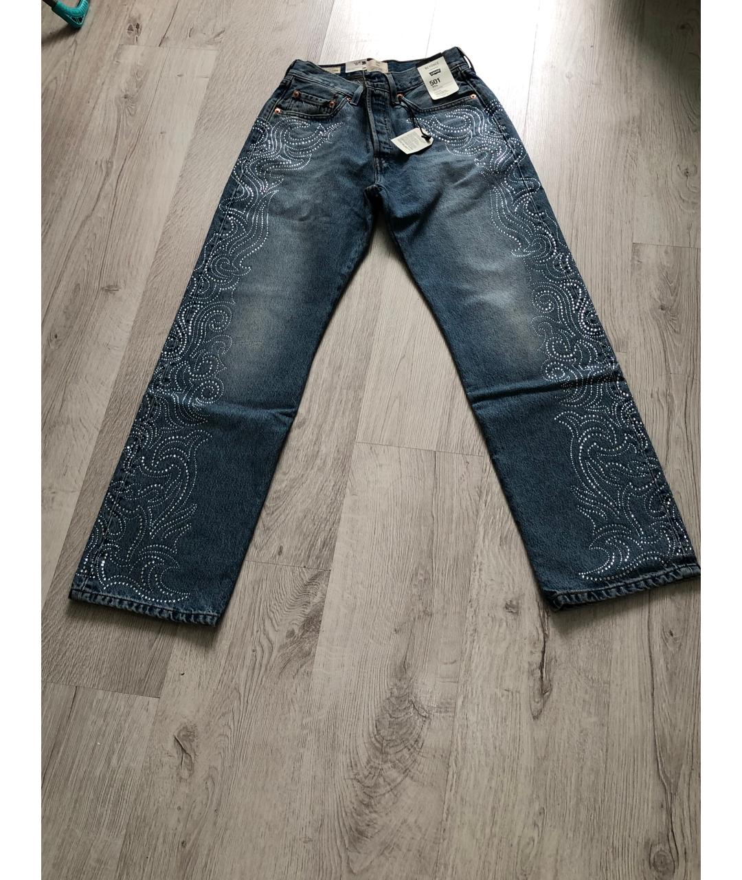 LEVI'S Голубые хлопковые прямые джинсы, фото 10