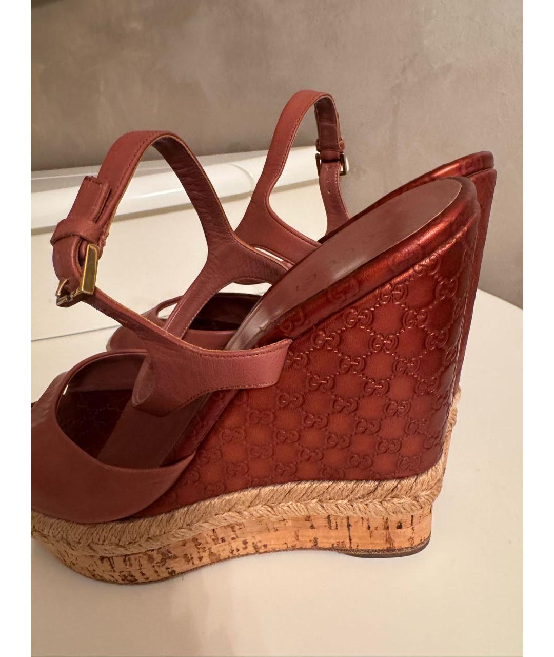 GUCCI Коричневые кожаные эспадрильи, фото 6