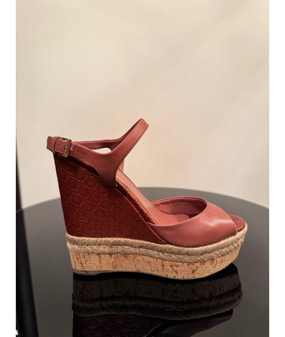 GUCCI Коричневые кожаные эспадрильи, фото 5