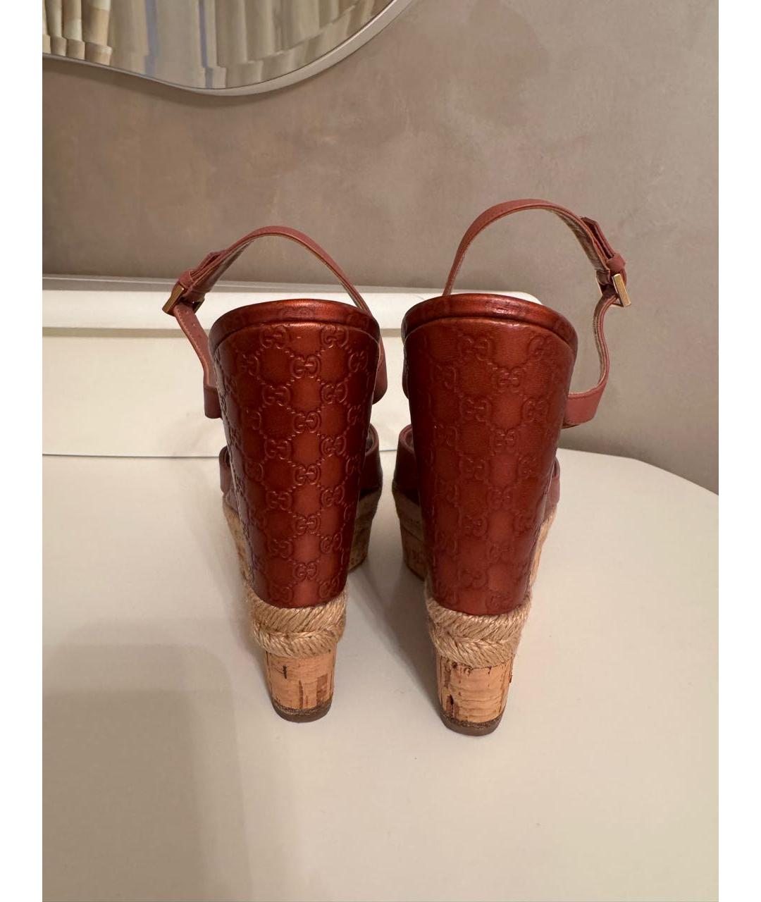 GUCCI Коричневые кожаные эспадрильи, фото 4