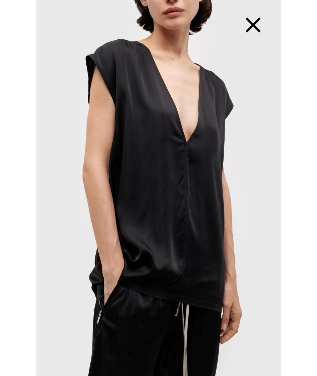 RICK OWENS Черная ацетатная блузы, фото 7