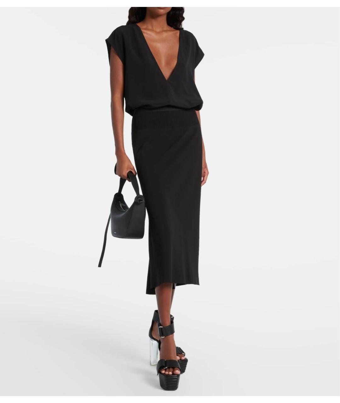 RICK OWENS Черная ацетатная блузы, фото 2