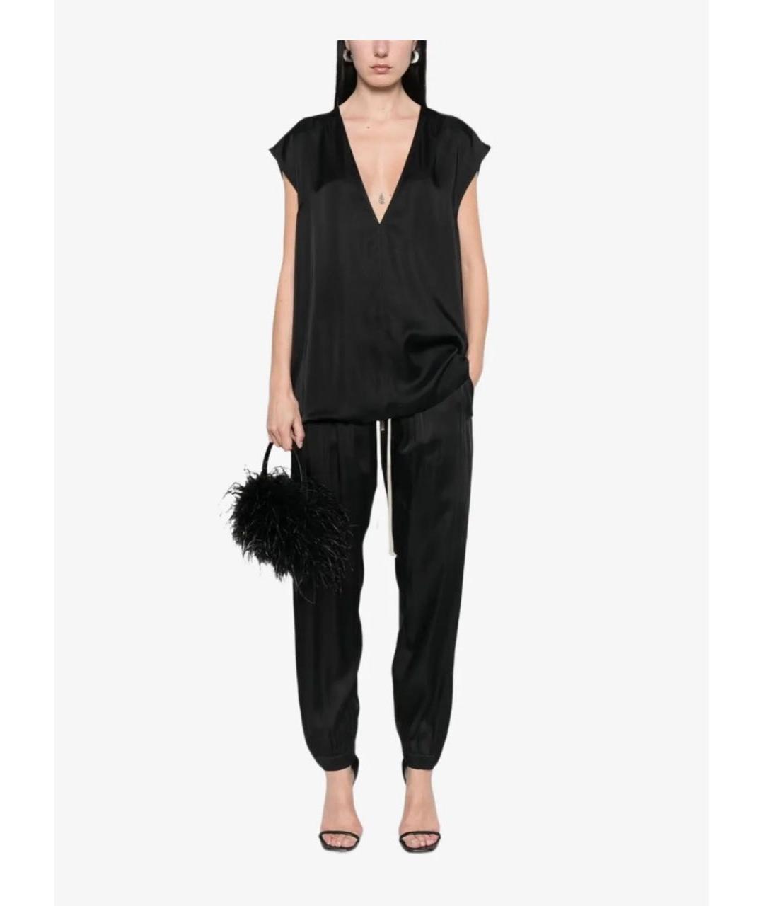 RICK OWENS Черная ацетатная блузы, фото 3