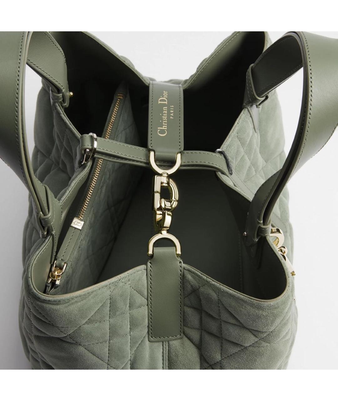 CHRISTIAN DIOR Зеленая сумка тоут, фото 4