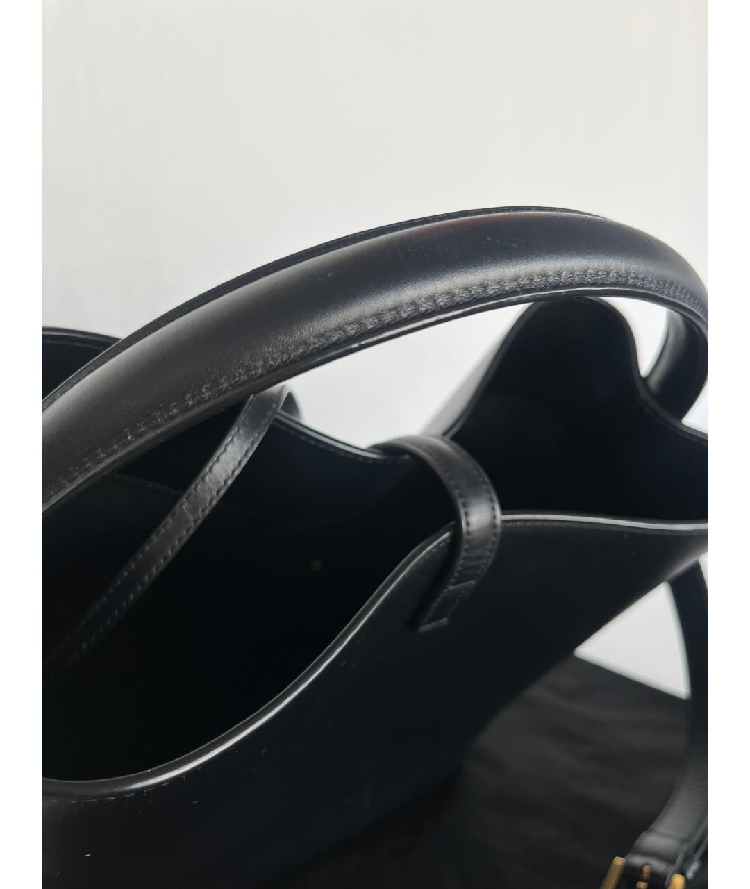 SAINT LAURENT Черная кожаная сумка тоут, фото 5